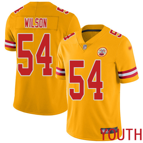 Youth Kansas City Chiefs #54 Wilson Damien Limited Gold Inverted Legend Nike NFL Jersey->youth nfl jersey->Youth Jersey